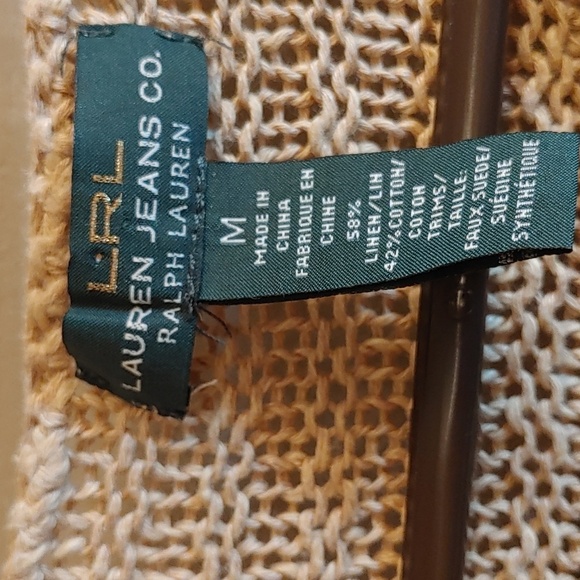 LAUREN JEANS CO. KNIT LINEN BLEND RETRO SWEATER SIZE MEDIUM - Picture 7 of 7